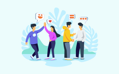 People Meeting Together Free Vector Illustration Concept