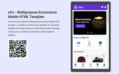 uCo - Çok Amaçlı E-ticaret Mobil HTML Şablonu
