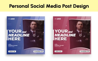 Zdarma osobní živé sociální média Post Banner Design