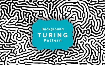 Czarno-białe organiczne zaokrąglone linie Turing Pattern
