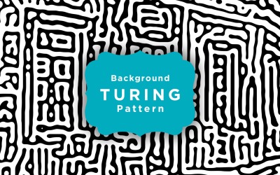 Czarno-białe organiczne zaokrąglone linie Turing wzór tapety