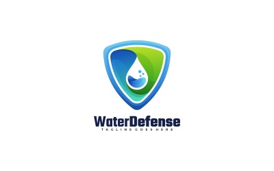 Logotipo de degradado de defensa del agua