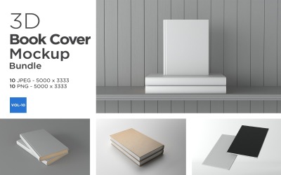 Boekomslag Mockup 3D-rendering illustratie vol 10