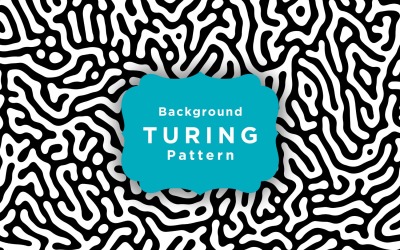Carta da parati con motivo Turing con linee arrotondate organiche in bianco e nero