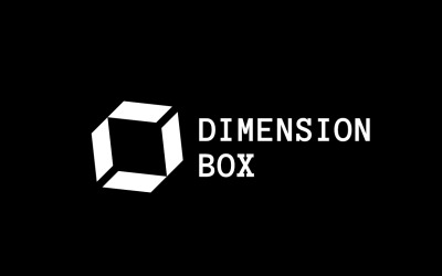 Conceito de design de logotipo de caixa de dimensão