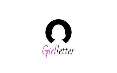 Dívka Negativní Prostor Písmeno C Logo