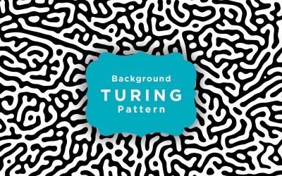 Modèle de papier peint motif Turing lignes arrondies organiques noir et blanc