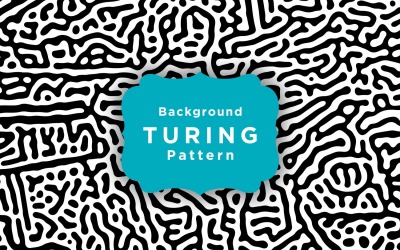 Modèle de papier peint Turing lignes arrondies organiques noir et blanc
