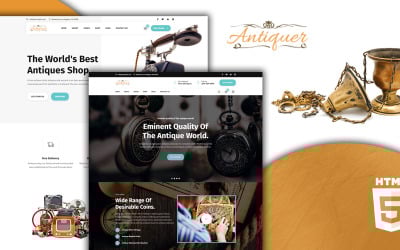 Modelo de site HTML5 de venda de quintal da Antiquer Shop