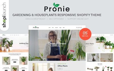 Pronie - Tema Shopify adaptable para jardinería y plantas de interior