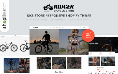 Ridger - Tema Shopify responsivo para loja de bicicletas