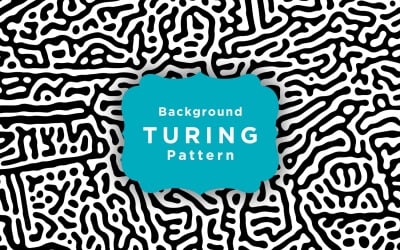 Siyah Beyaz Organik Yuvarlak Çizgiler Turing duvar kağıdı şablonu