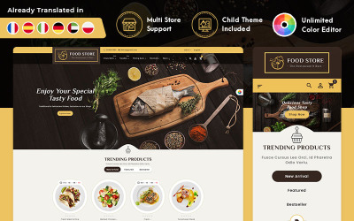 Tema adaptable de PrestaShop de Royal Restaurant Food