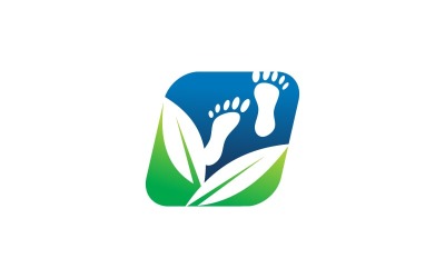 Ayak Masajı Bitkisel Logo Şablonu