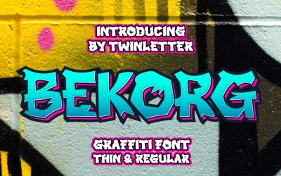 Bekorg-Schrift mit Graffiti-Thema