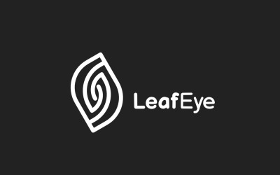 Leaf Eye Illusion Simple Grey Logo