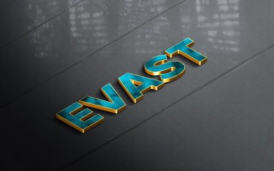 Logo Mockup 3d teken gouden perspectief