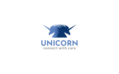 Modello di progettazione del logo di unicorni