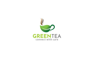 Modelo de design de logotipo para loja de chá verde