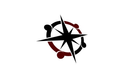 Modelo de logotipo da solução de bússola do Guia do Insights