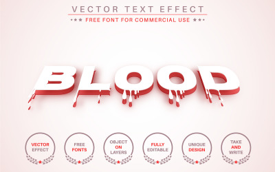 Paper Red Blood - Editable Text Effect, Font Style, Graphics Illustration