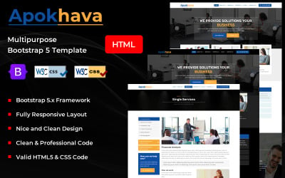 Apokhava - Boostrap 5 Çok Sayfalı HTML Web Sitesi Şablonu