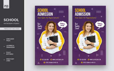 Bannière d'admission à l'école Histoires Instagram