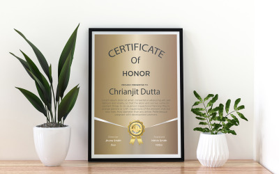 Certificado de honor de oro creativo