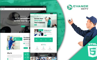 Cvance Security és CCTV HTML5 webhelysablon