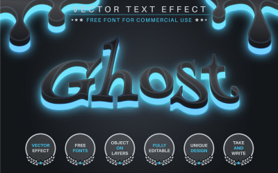 Ghost - efeito de texto editável, estilo de fonte, ilustração gráfica