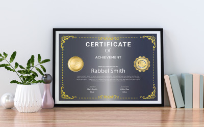 Gouden certificaat voor prestatiesjabloon