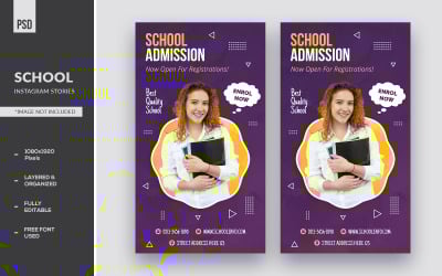 Histórias do Instagram para banners de admissão na escola