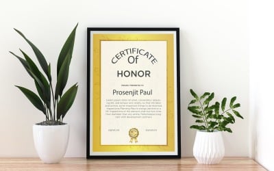 花卉背景垂直荣誉证书