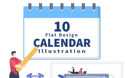 10 kalender för planering av arbete eller evenemang vektorillustration