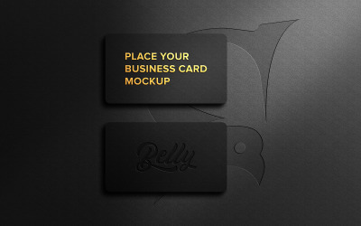 Mockup voor visitekaartjes met reliëf- en reliëfeffect