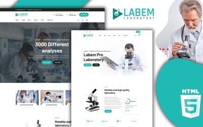 Modelo HTML5 de laboratório e equipamento médico da Labem