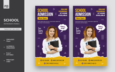 Schul-Instagram-Geschichten und Medien-Banner-Anzeigen