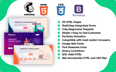 Sparks - Prossimamente Modello HTML del sito web