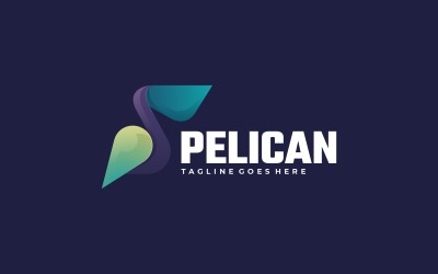 Пеликан Градиент Красочный Шаблон Логотипа