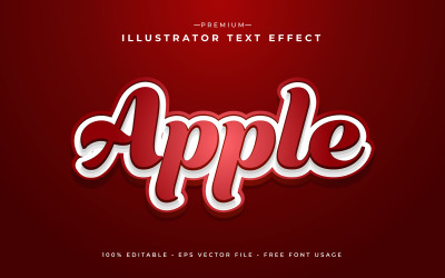 Apple Editable 3d Text Effect or Graphic Style with Red Gradient