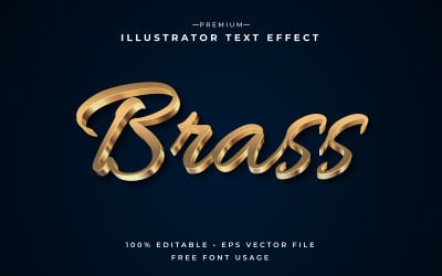 Brass Editable 3d Text Effect or Graphic Style with Metallic Gradient