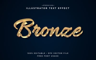 Bronze Editable 3d Text Effect or Graphic Style with Metallic Gradient