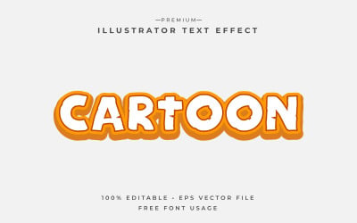 Cartoon Editable 3d Text Effect or Graphic Style with Light Orange Gradient