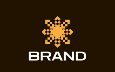 Flat Gold Abstract Round Complex Logo