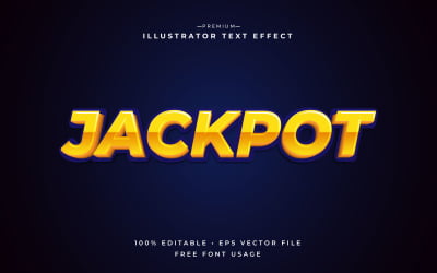 Jackpot Editable 3d Text Effect or Graphic Style with Metallic Gradient