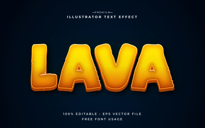 Lava bewerkbaar 3D-teksteffect of grafische stijl met warm rood oranje vuur