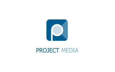Medios de proyecto - Plantilla de logotipo de letra P