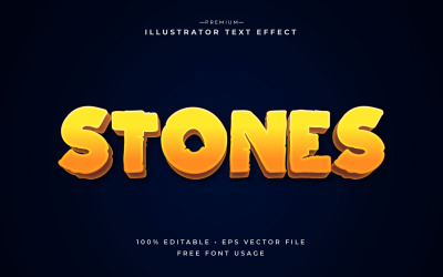 Stones  Editable 3d Text Effect or Graphic Style with Pink Purple Elegant