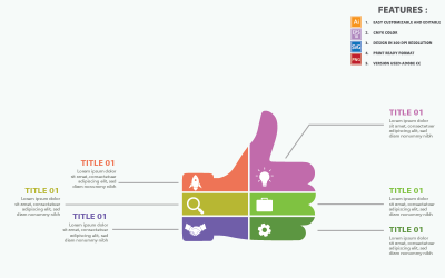 Biznes kciuki w górę wektor Infografika szablon