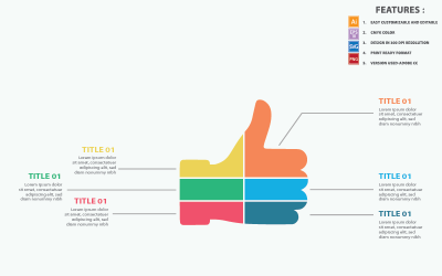 Daumen hoch Vektor-Infografik-Vorlage